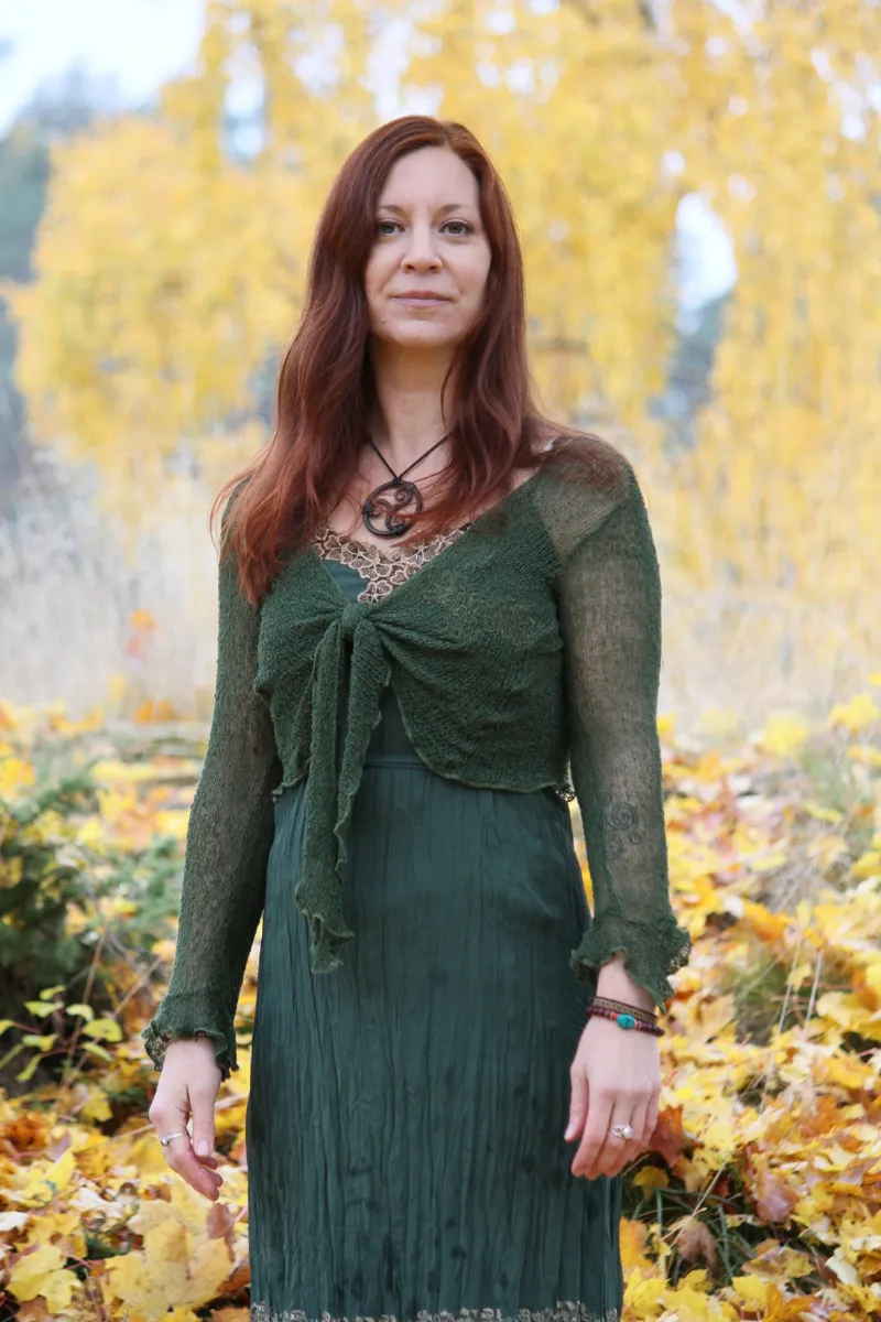 Helena Willow among yellow leaves